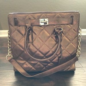 Michael Kors Gold Quilted Hamilton Purse